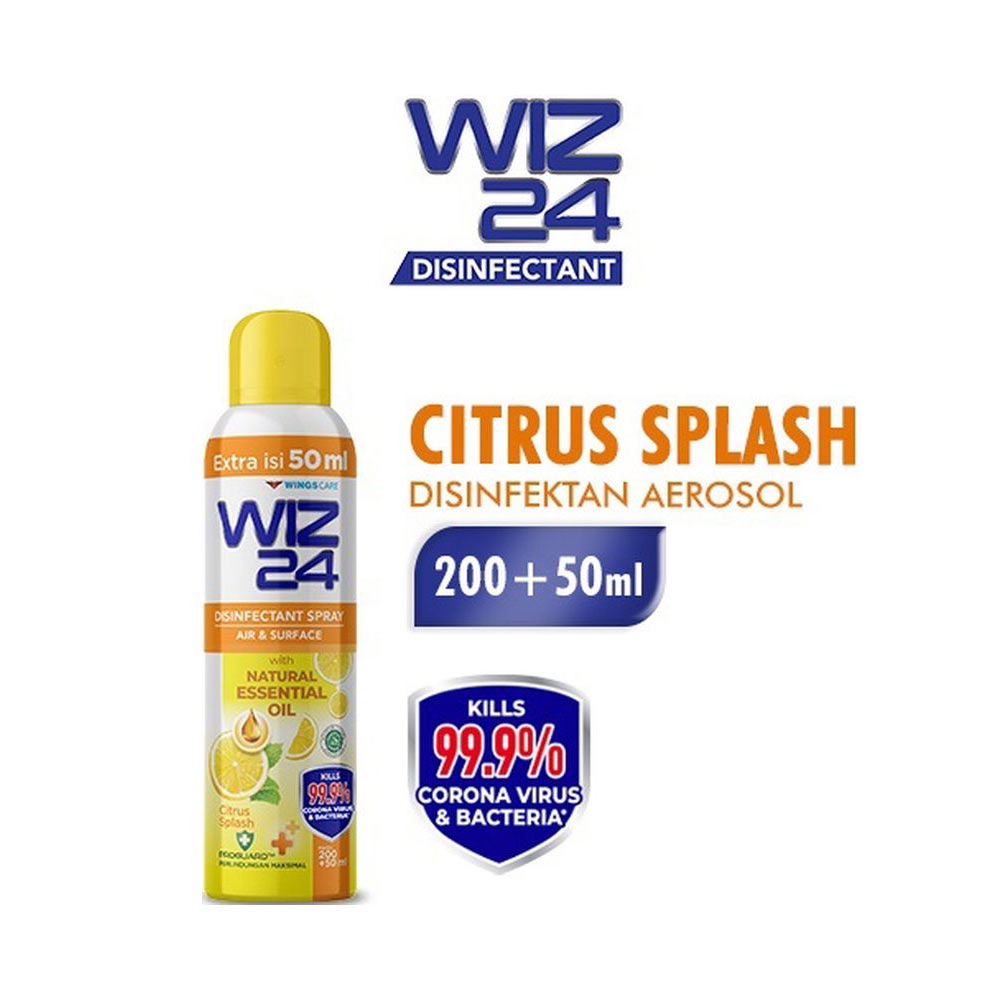 WIZ 24 Disinfectant Aerosol Citrus Botol 200 ml