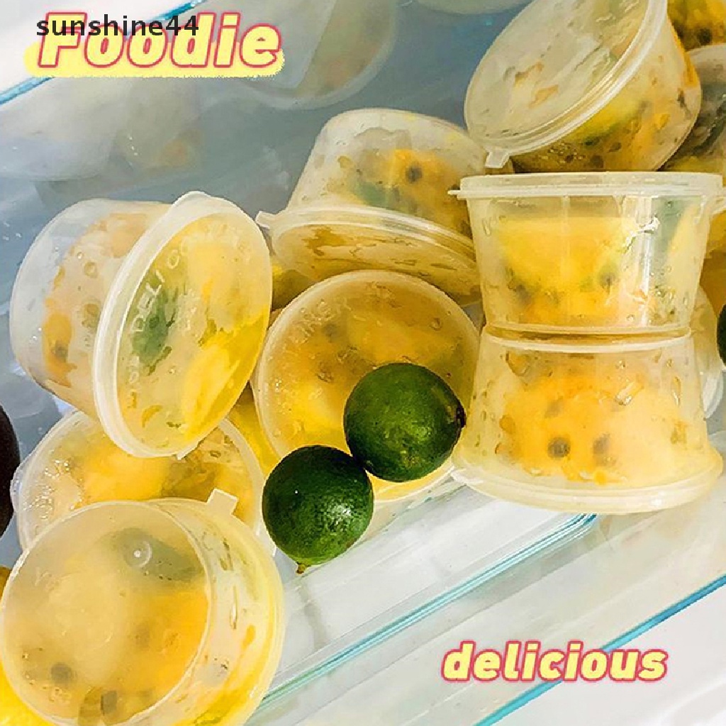 Sunshine 10PCS / Set Kontainer Plastik Transparan Sekali Pakai Untuk Saus / Bumbu Dapur