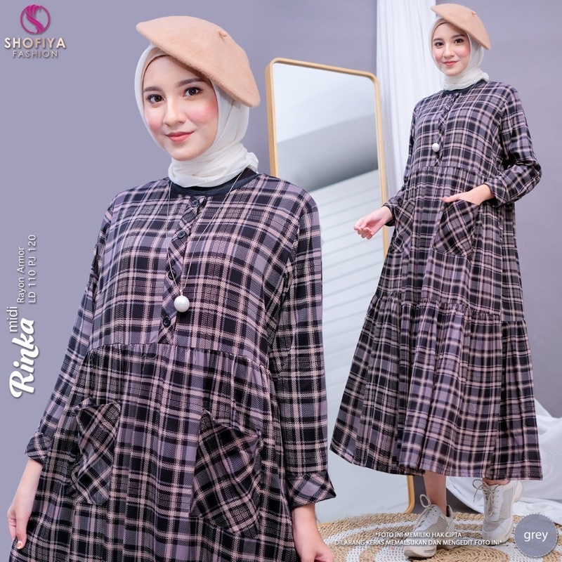 NEW NEW RINKA MIDI DRESS CANTIK ORIGINAL BY SHOFIYA 100% ori best seller