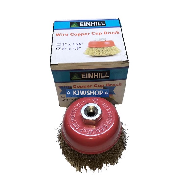 Sikat Mangkok Kawat Kuningan Gerinda Cup Brush 3" Merk Einhill Sikat Grinda 3Inch Sikat Mangkok Einh