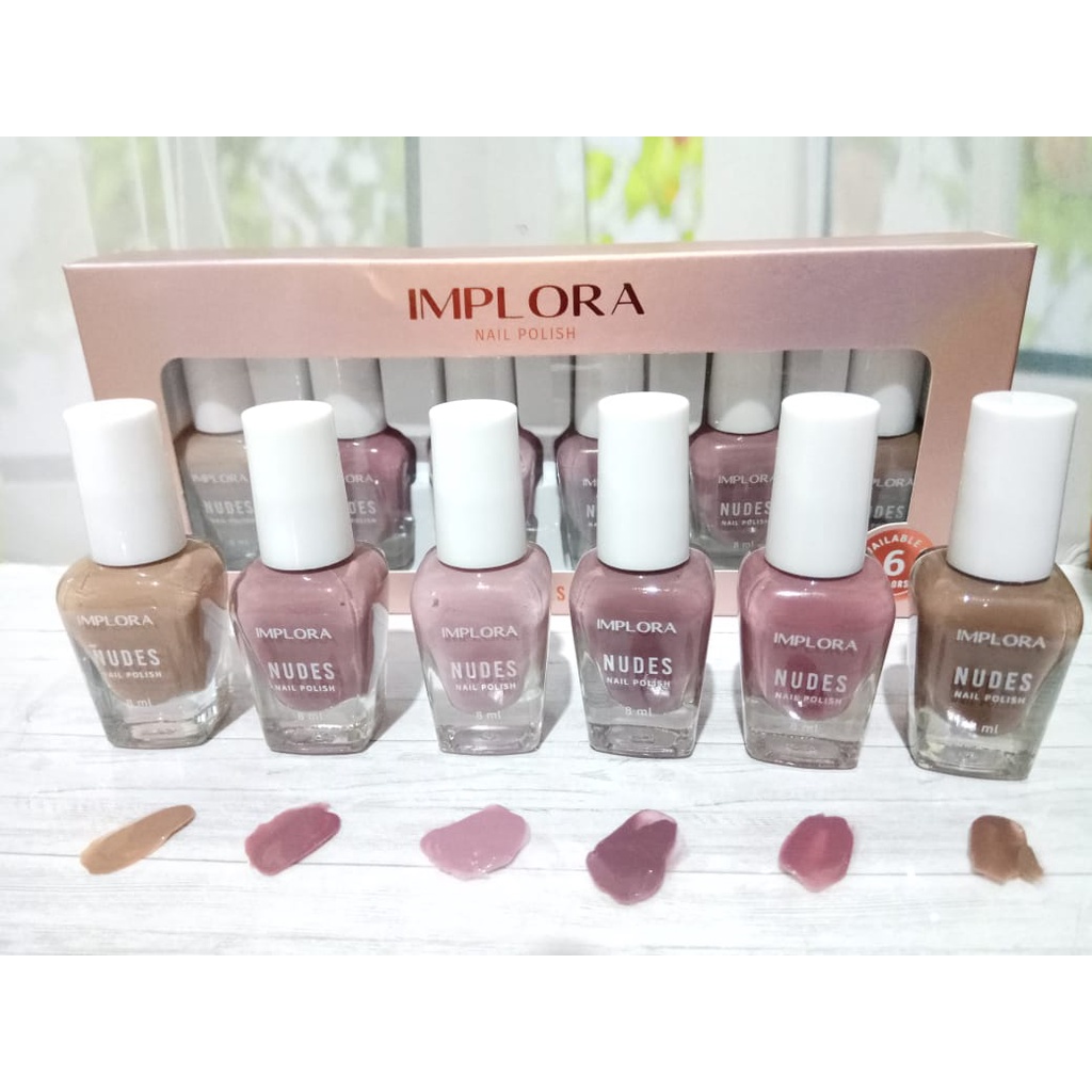 IMPLORA Nail Polish (NEW) (️BPOM) Kutek Red|Clear|Nudes