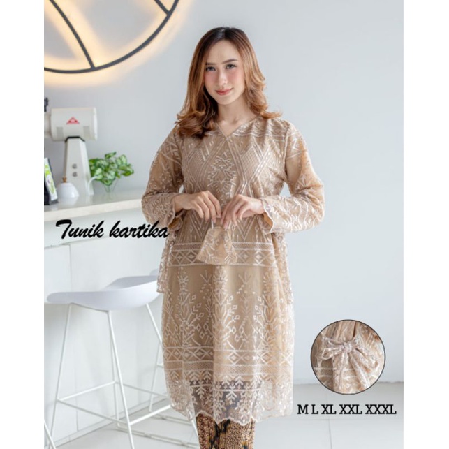 Kebaya Tunik Kartika Non Gliter| Set Kebaya Tunik Tulle| Stelan Kebaya Wisuda| Set Kebaya Kondangan| Set Kebaya Pesta| Set Kebaya Wanita| Set Kebaya Murah| Kebaya Brukat Jumbo| Kebaya| Kebaya Lamaran| Kebaya Tunangan