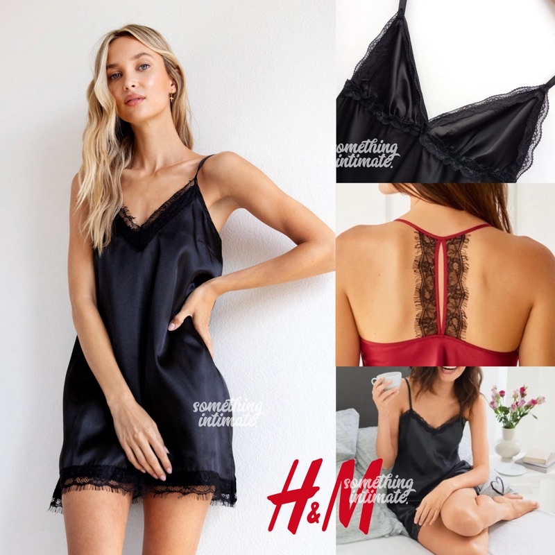 H&M Mix Brand Esmara Nightgown Satin Sexy Lingerie Gaun Tidur Malam Baju Tidur Dinas Wanita Lace / B