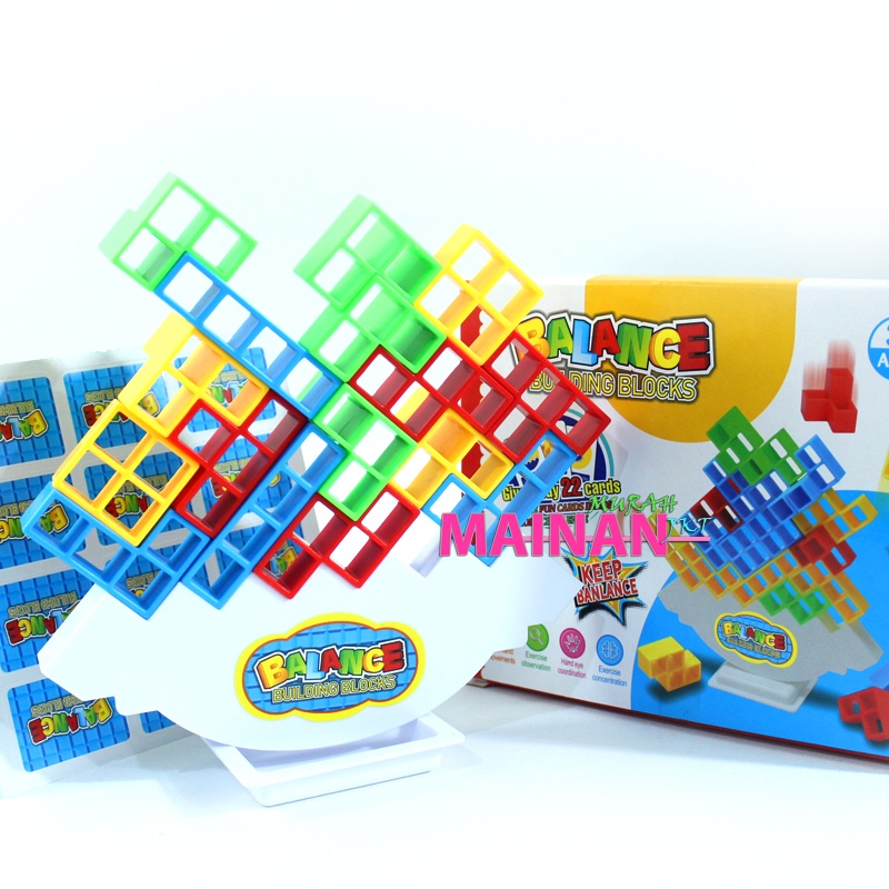 MAINANKEI MAINAN ANAK MURAH BLOCK BALANCE TETRIS TOWER SUSUN 10731 EDUKASI BUILDING BLOCKS KESEIMBANGAN