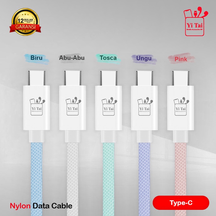 KABEL DATA TYPE C CHARGING NYLON YI TAI / DATA CABLE - BD