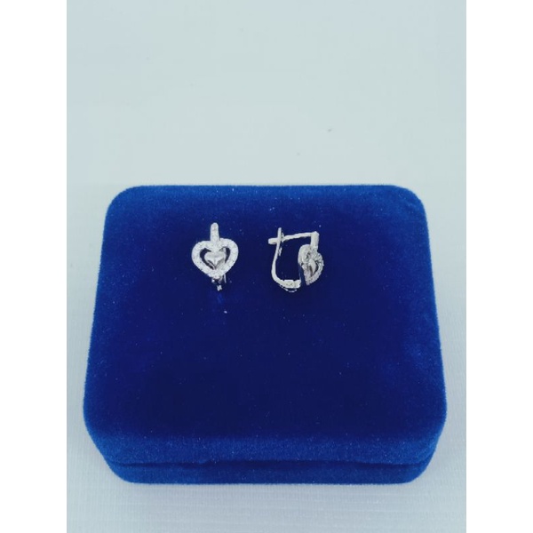 ANTING JEPIT LOVE CORR MP / ANTING PERAK ASLI SILVER 925 LAPIS EMAS /ANTING FASHION WANITA TERBARU