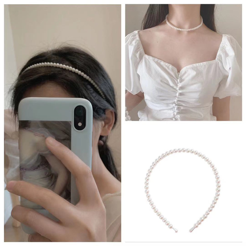 Bando Korea Mutiara Pearl Headband Korea HairBand / Bando Mutiara Gaya Korea Fashion Wanita Import