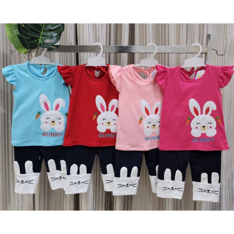 baju bayi perempuan stelan celana bunny baby girl