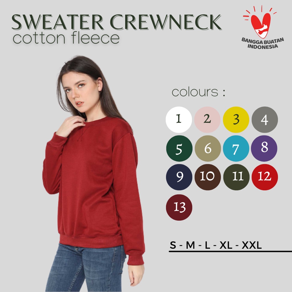 Sweater Basic Crewneck Polos Unisex Tebal/Sweater Polos/Sweater Basic