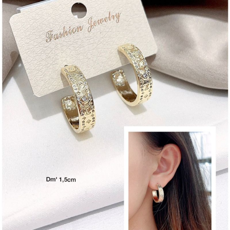 Anting Silver925 Perak Kilau Platgold Anti Karat anti alergi anting Premium Quality 016