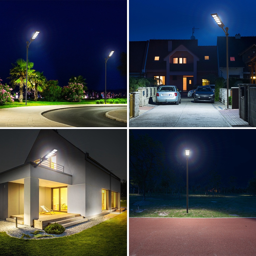 Lampu Jalan Tenaga Surya LED Solar Street Lights Pju Solar Cell Panel Surya Outdoor Wall Lights Waterproof Motion Sensor Security Lighting for Garden Patio Path Yard