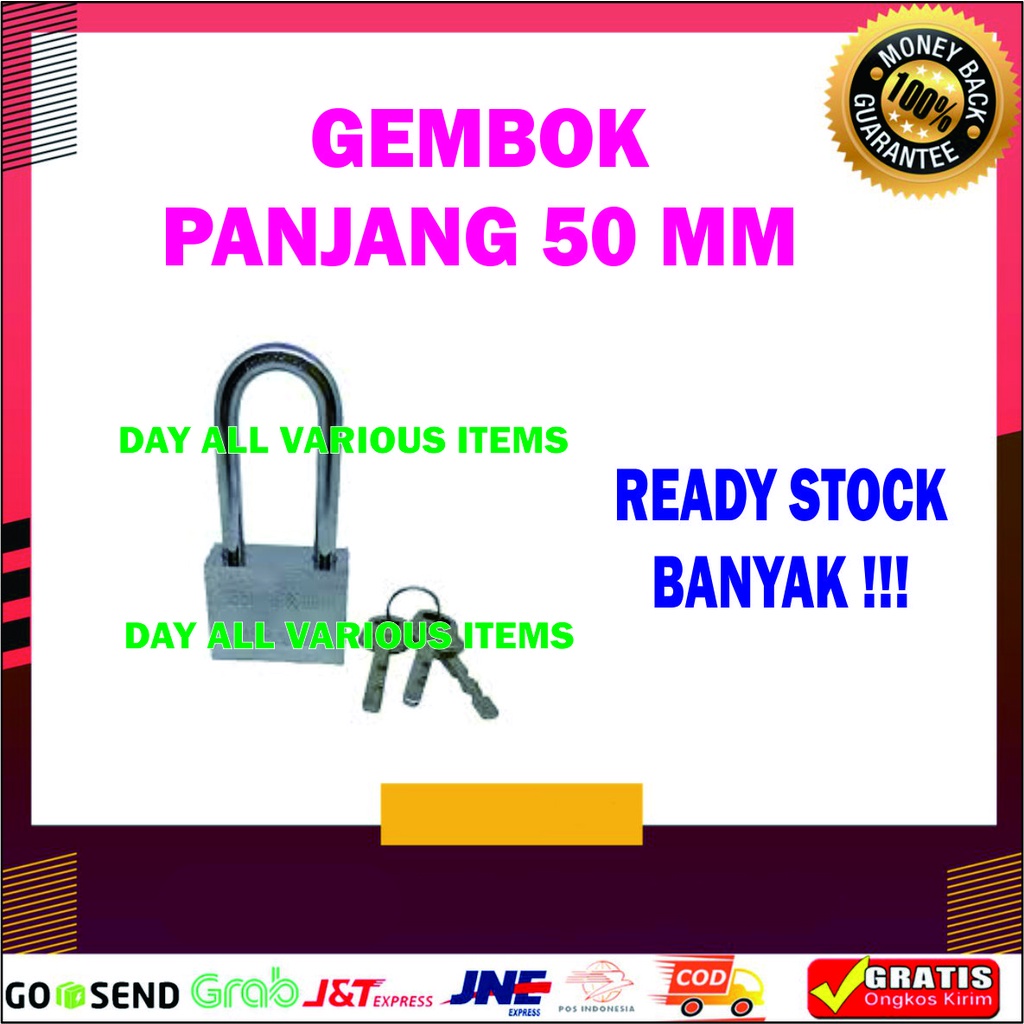 GEMBOK PANJANG UKURAN 50 MM ASLI