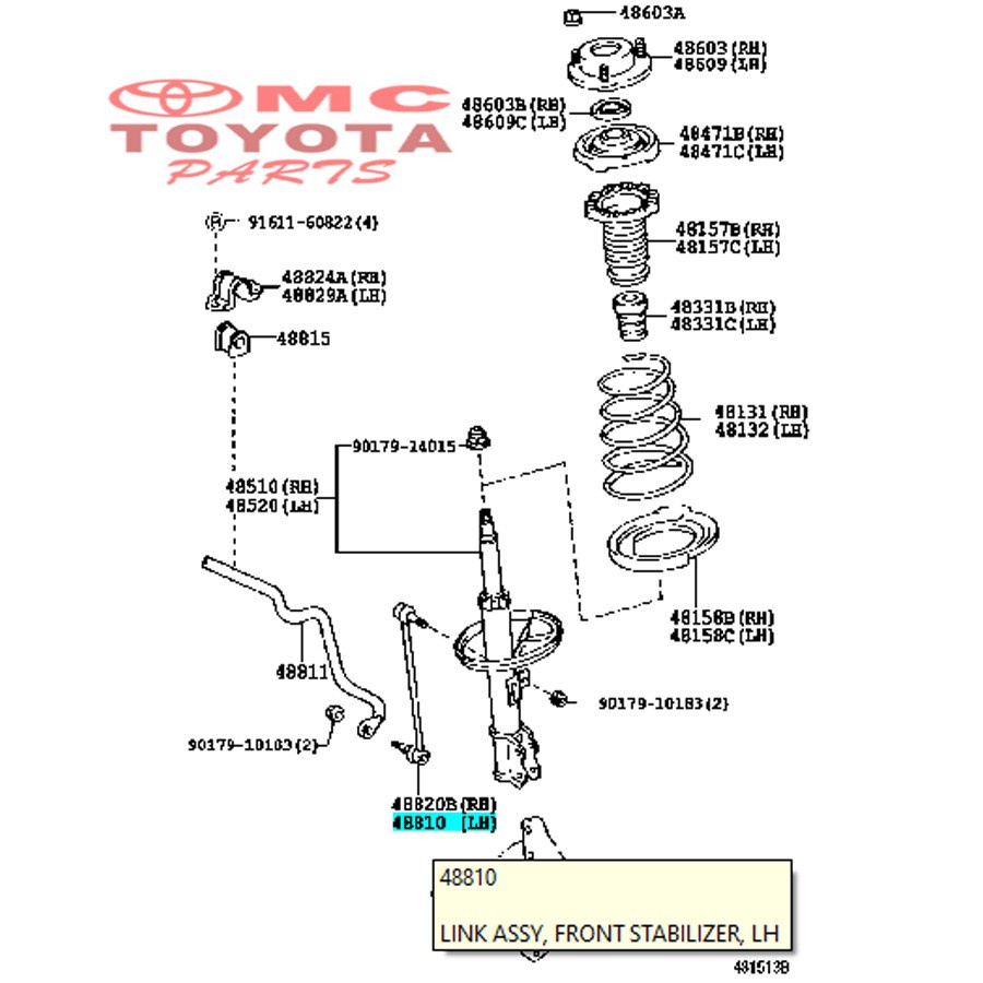 Stabilizer Link Stabil Depan Kiri Camry Corona 48810-33010-RBI