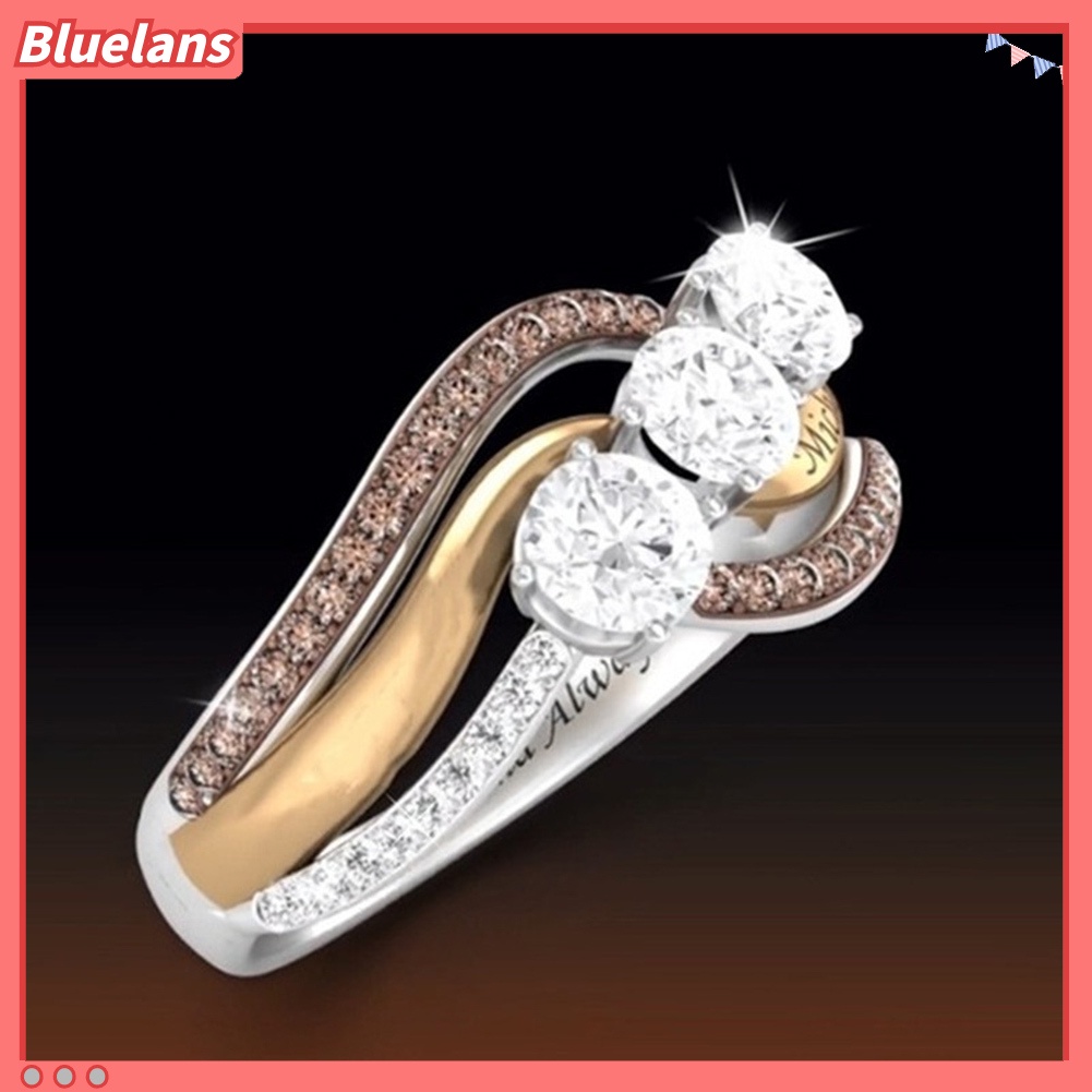 Bluelans Fashion Women Rhinestone Letter Finger Ring Wedding Party Jewelry Christmas Gift