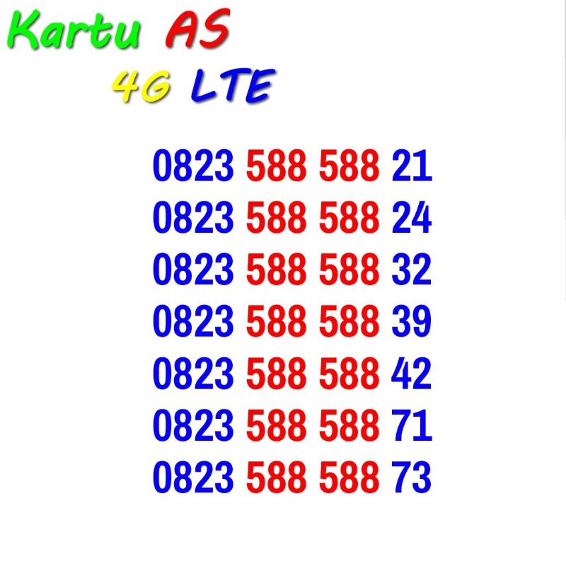 Kartu AS Nomor Cantik Telkomsel Murah 4G