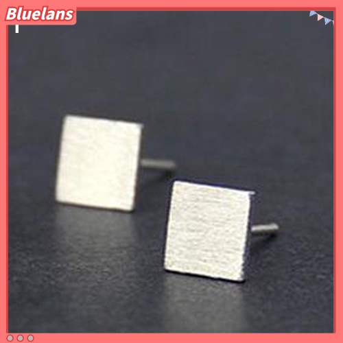 Bluelans Women 925 Sterling Silver Plated Tiny Brushed Heart Star Ear Stud Earrings