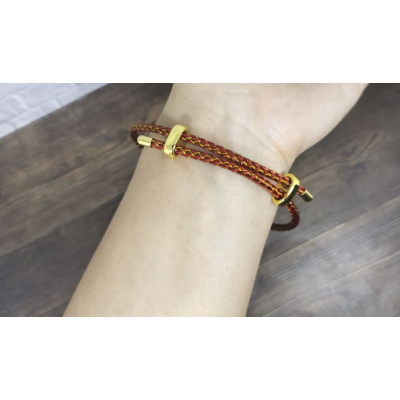 Fifi Fashion Gelang Mode Korea Tali Kulit Kawat Variasi Gold Limited