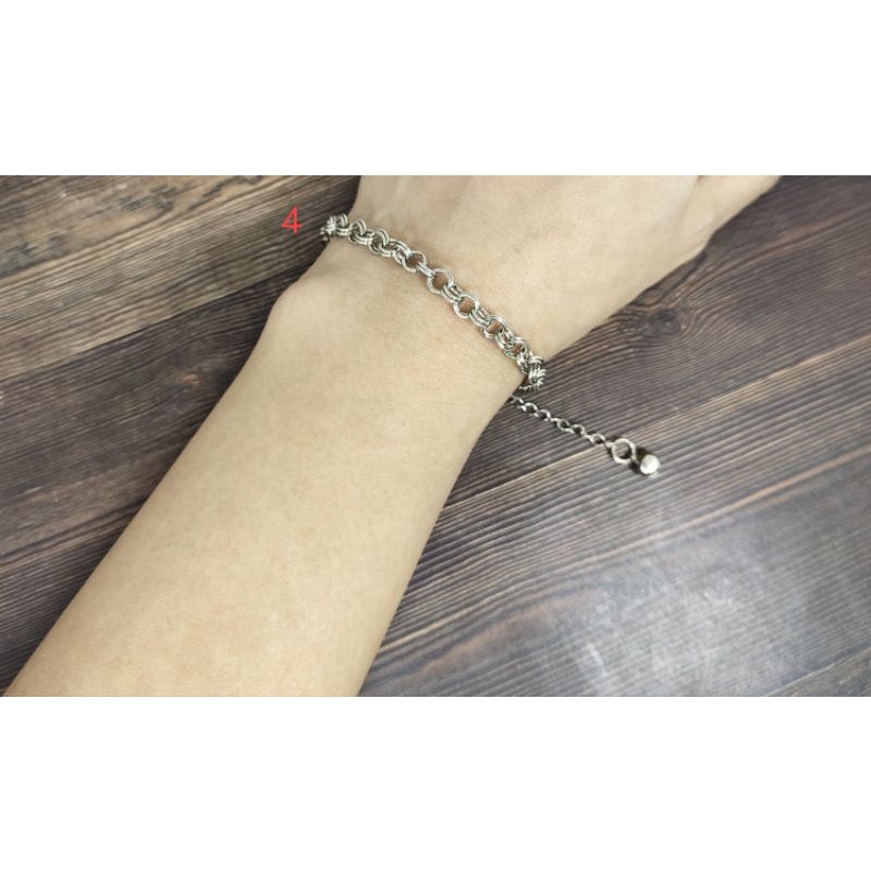 Fifi Fashion Gelang Silver Simple Model Perhiasan Lapis Emas Putih 18k G0025