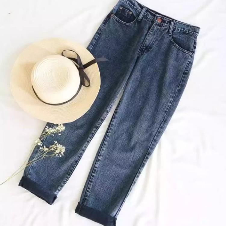 Terpercaya Celana Boyfriend Jeans Black Snow Boyfriend Jeans Hitam Snow