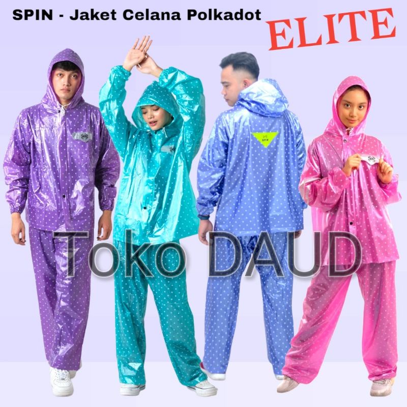 Jas Hujan Polkadot Setelan Murah Dewasa Jaket Celana Elite Polkadot Spin / Ibex Polkadot / Polkadot 