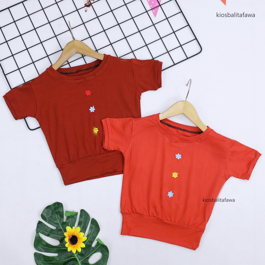 Blouse Chita Bayi Uk. 3-12 Bulan / Atasan Bayi Perempuan Lengan Pendek Kaos Polos Adem