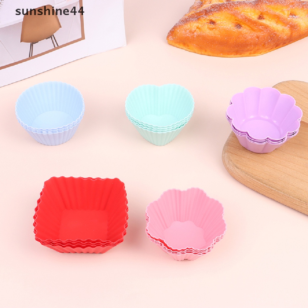 Sunshine 4pcs / Set Cetakan Kue Bentuk Bervariasi Bahan Silikon Tidak Beracun