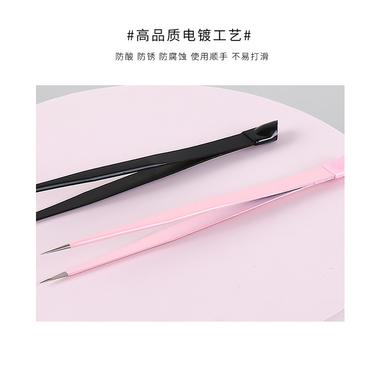 Pinset Alat Manicure Tongkat Penjepit / Pengambil Sticker Kuku Aksesoris Kuku Dua Kepala Penjepit + Silicone Penekan Sticker Multifungsi Pinset Tajam dan Runcing Berkualitas Nail Tweezers
