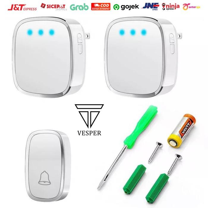 door bell wireless 2receiver / bel rumah waterproof 2 receiver