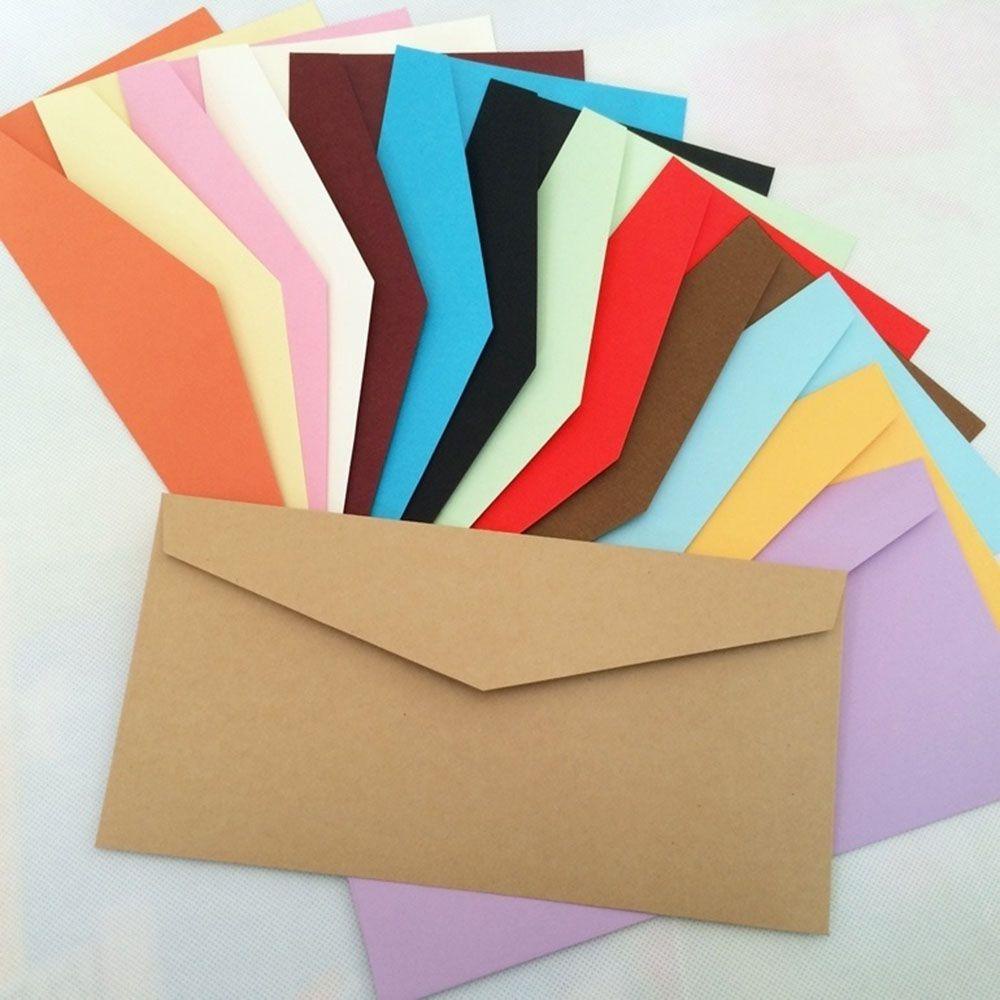 Agustina 20Pcs 220X110mm Amplop Hot Selling Multifungsi DIY Colorful Stationery Surat Kertas Tulisan