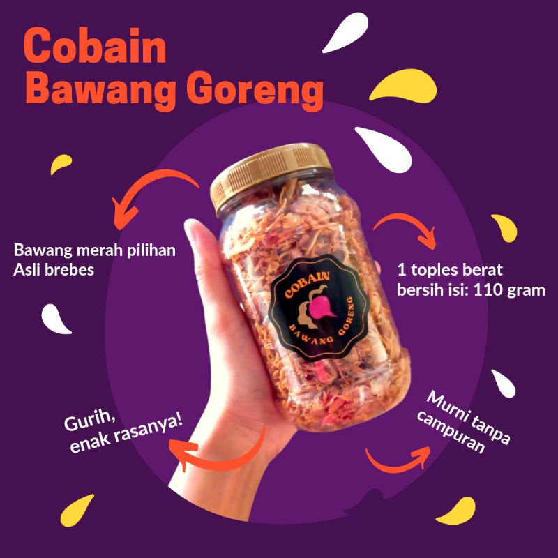

Bawang Goreng Premium 110gram Murni tanpa campuran