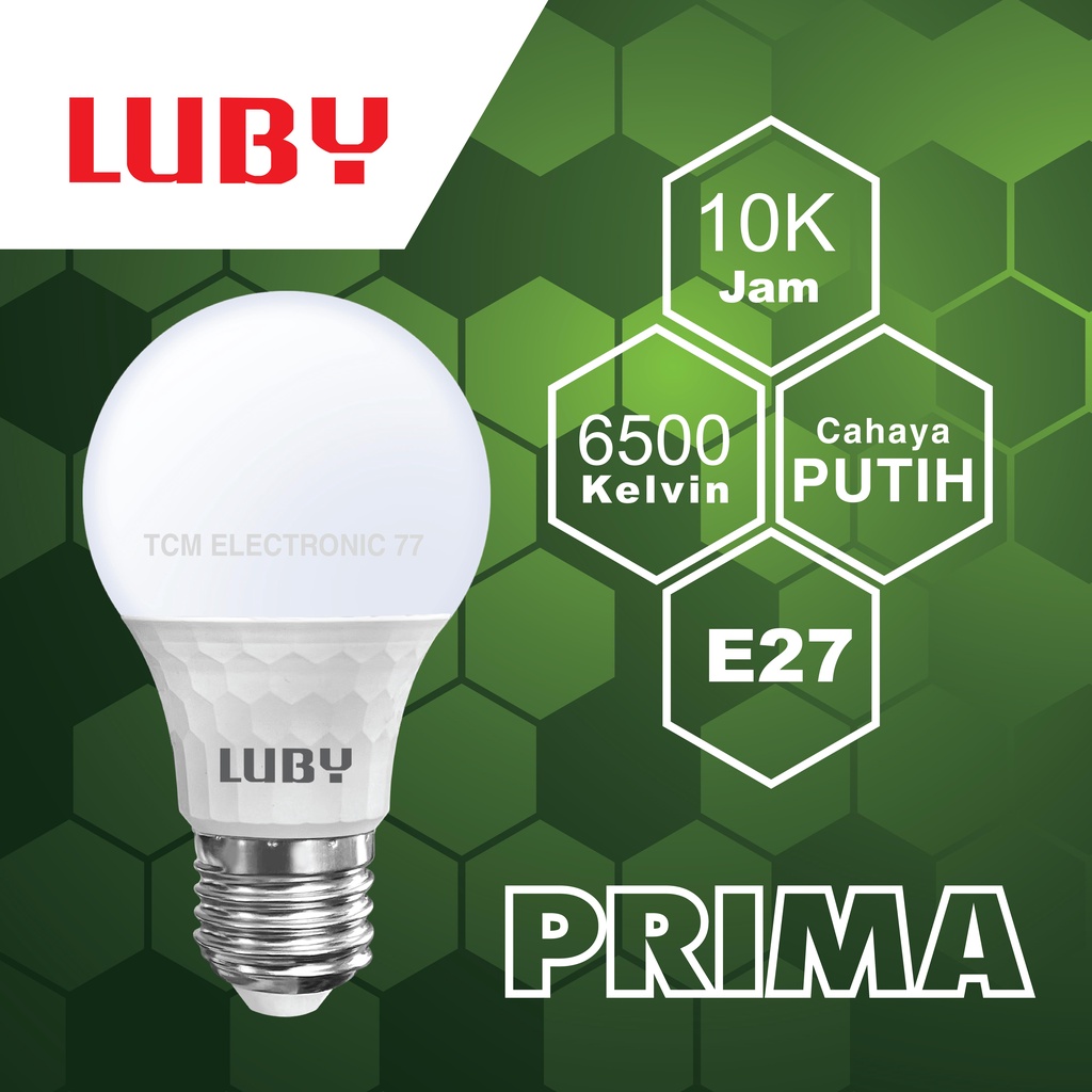 Lampu Bohlam LED LUBY Prima 12 Watt Bohlam Bulb 12W W cahaya putih Cool Daylight CDL 6500K E27 Classic Bola Lampu