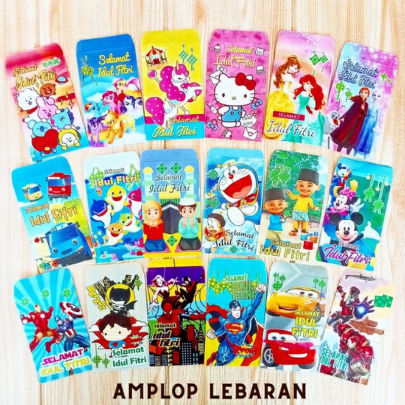 

(LS)Amplop Lebaran Idul Fitri Motif Kartun karakter lucu isi 10pcs