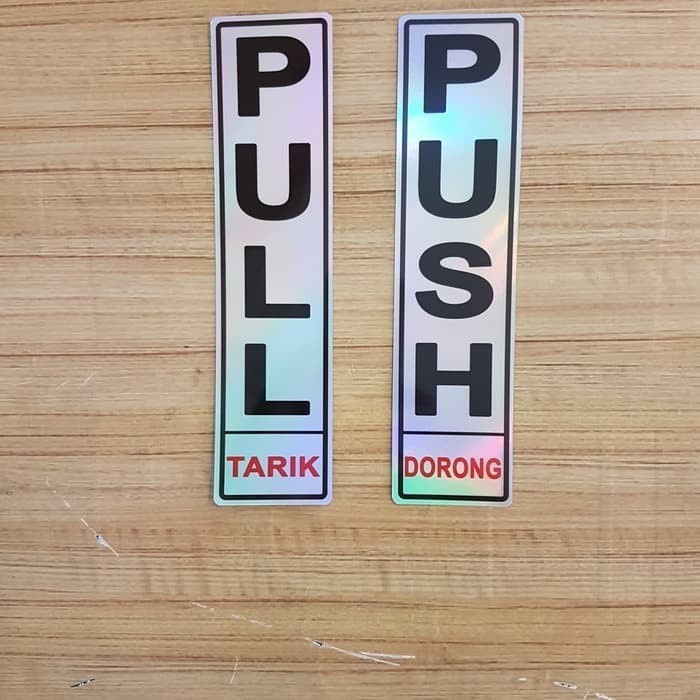 

sign label pull / push / tarik / dorong tanda rambu - 18x4,5, Pull