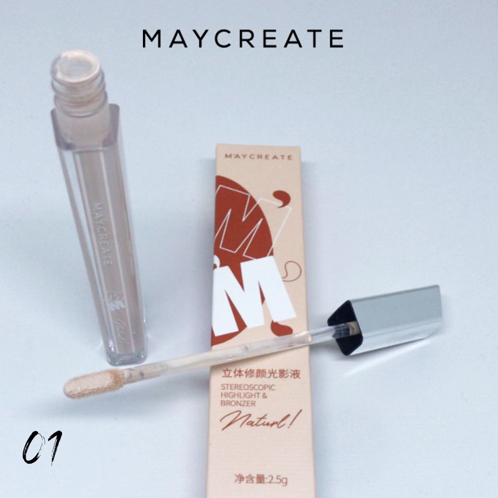 MAYCREATE STEREO HIGHLIGHT &amp; BRONZER - MAKEUP HIGHLIGHTER 3 DIMENSI ALAMI