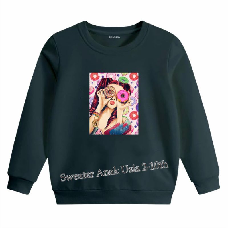 ((IB))SWEATER ANAK PEREMPUAN/CEWEK DONAT DIGITAL SABLON