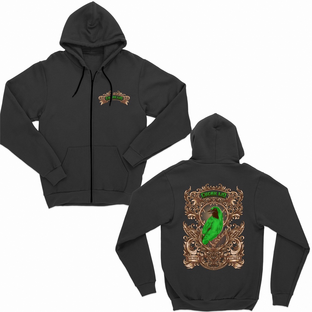 JAKET ZIPPER KICAU MANIA BURUNG CUCAK IJO BIG SIZE JUMBO