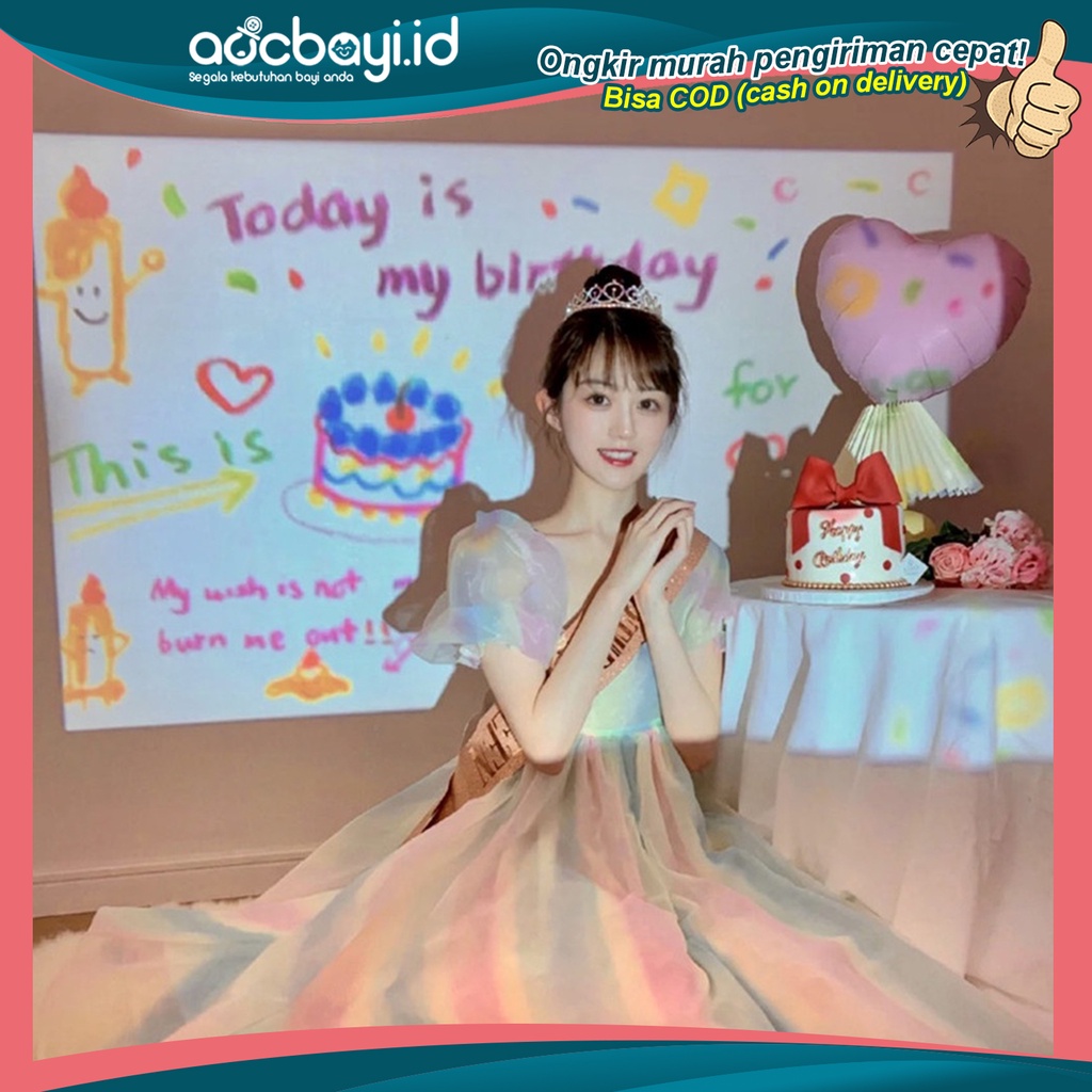 ☀ACCBAYI☀ ACC0091 Proyektor Mini Ulang Tahun Portable / Happy Birthday Projector Party Lamp Cute Birthday Gift