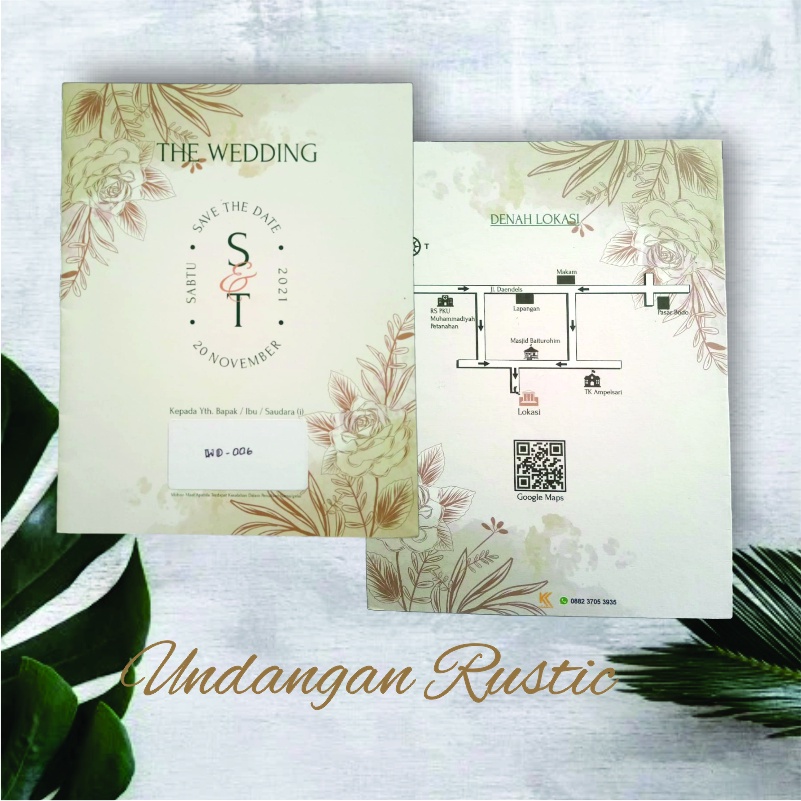 Undangan Nikah Rustic Vintage Coklat Lipat Keren