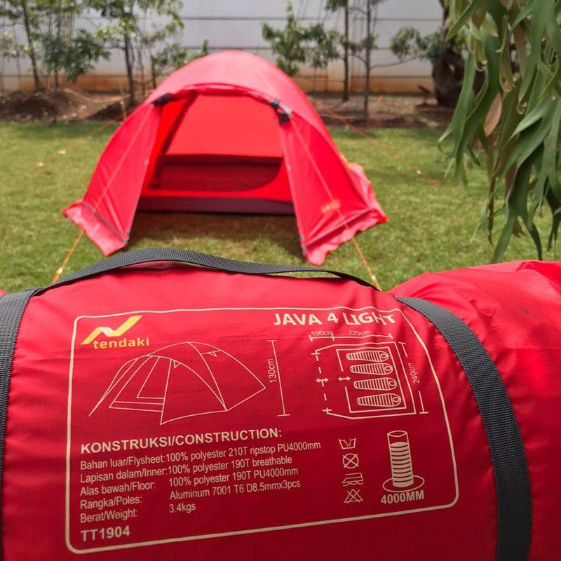 TENDAKI •Java 4 Light  •Arundaya 4+ Air - Tenda Camping Kapasitas 4 Orang - Double Layer PU4000mm