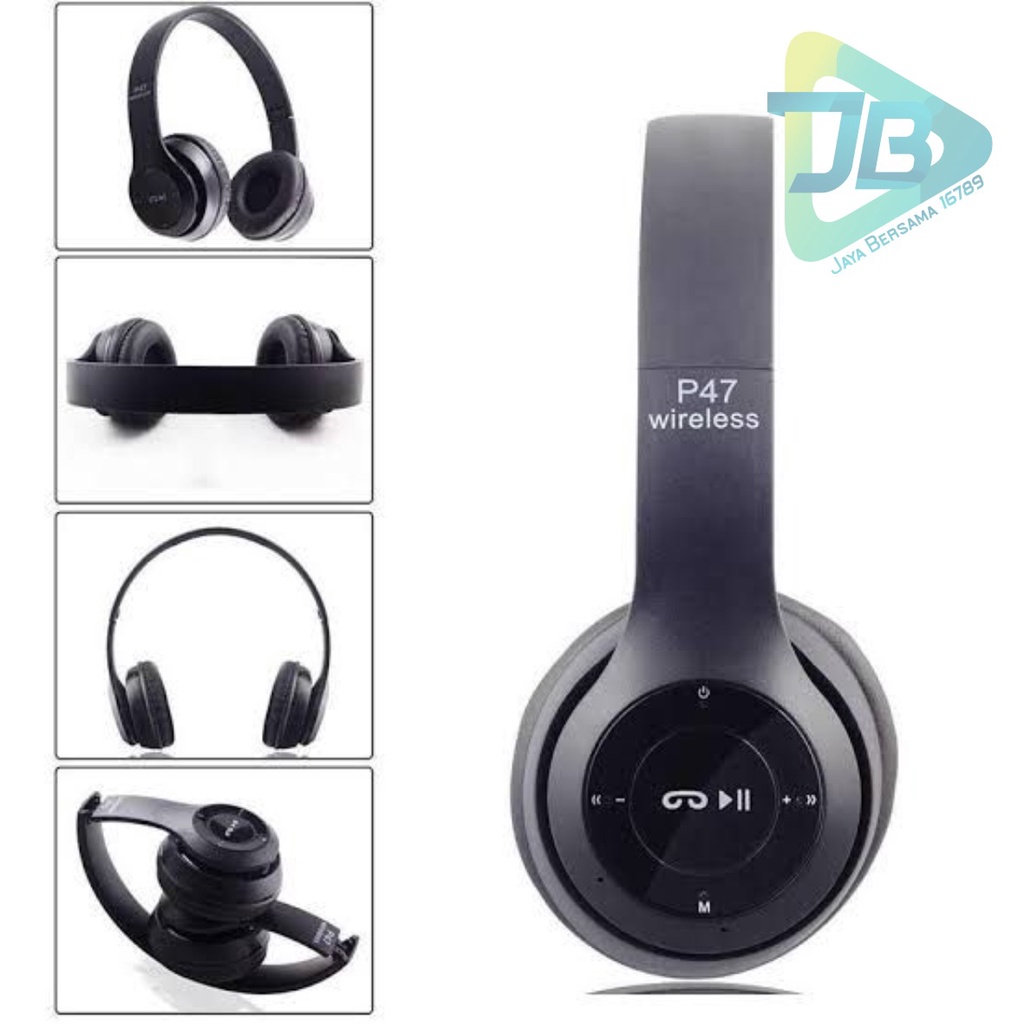 HEADPHONE BLUETOOTH P47 Headset Bando Gaming Lipat Wireless Audio Stereo Super Bass 5.0 EDR Travel JB5976