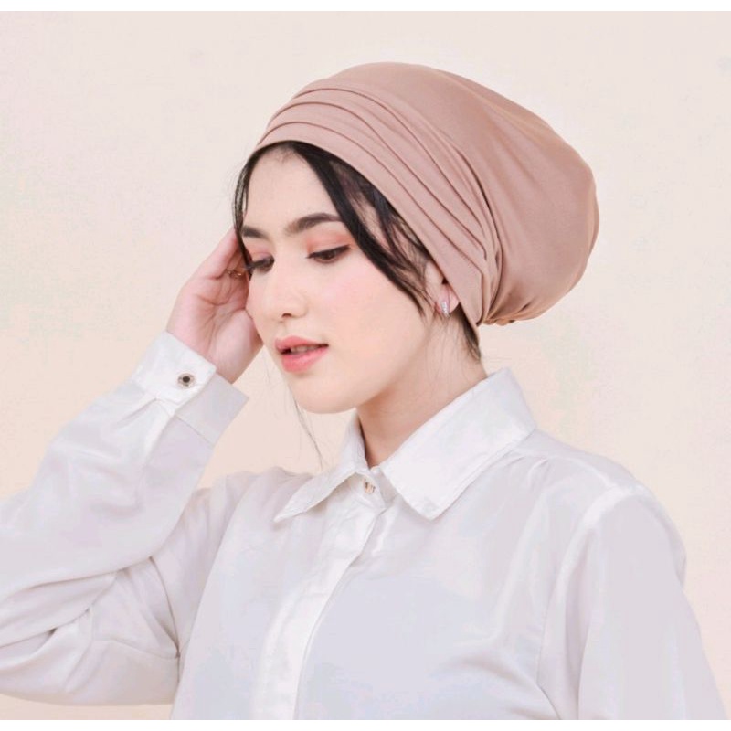 Belva Turban Instant Jersey - Aksesoris Fashion Inner Hijab Jilbab Turban Penutup Kepala Wanita Cewe