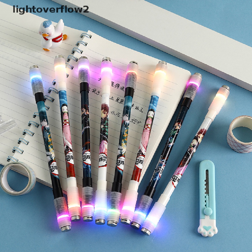 (lightoverflow2) 1pc Pulpen Akrilik Dengan Lampu LED Luminous Untuk Pelajar