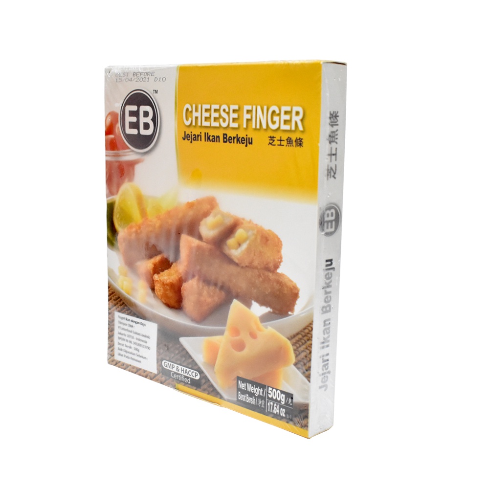 EB Cheese Finger 500gr Frozen Jejari Ikan Berkeju Daging Ikan Dan Keju Mozzarella Seafood
