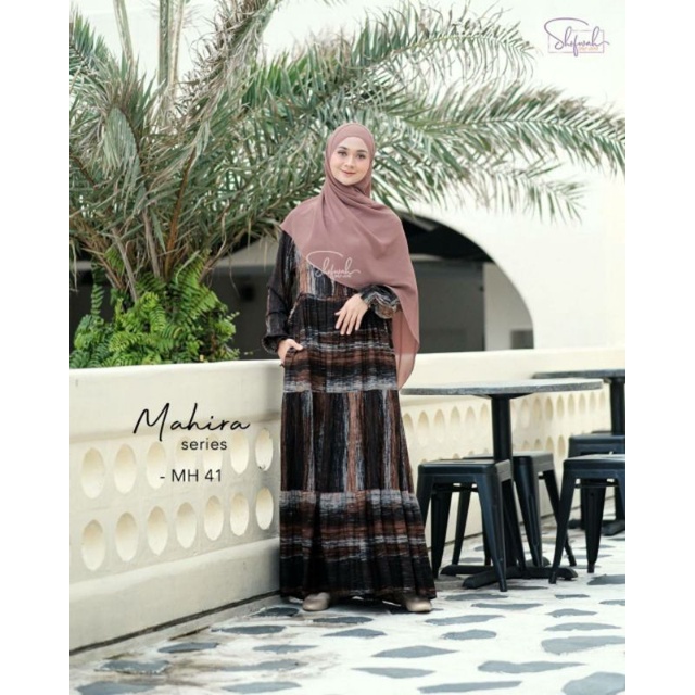 Mahira dress shofwah - mahira series - gamis katun viscose adem