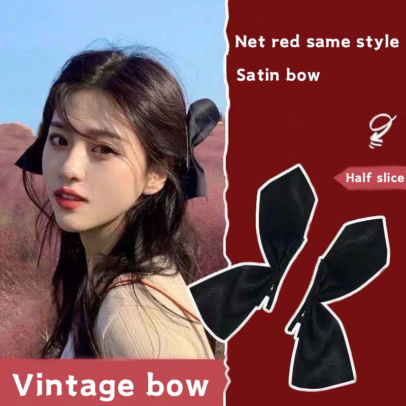 COD❤️ Jepit Rambut Pita Besar Korea Elegan Panjang Pita Rambut Fashion Korea Wanita A.one