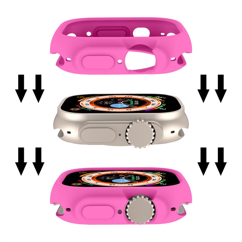 Hanya Berlaku Ke Seri8 Ultra 49mm Smartwatch TPU Protector Bumper Aksesoris Soft Colorful Silicone Matte Case (Tanpa Layar)