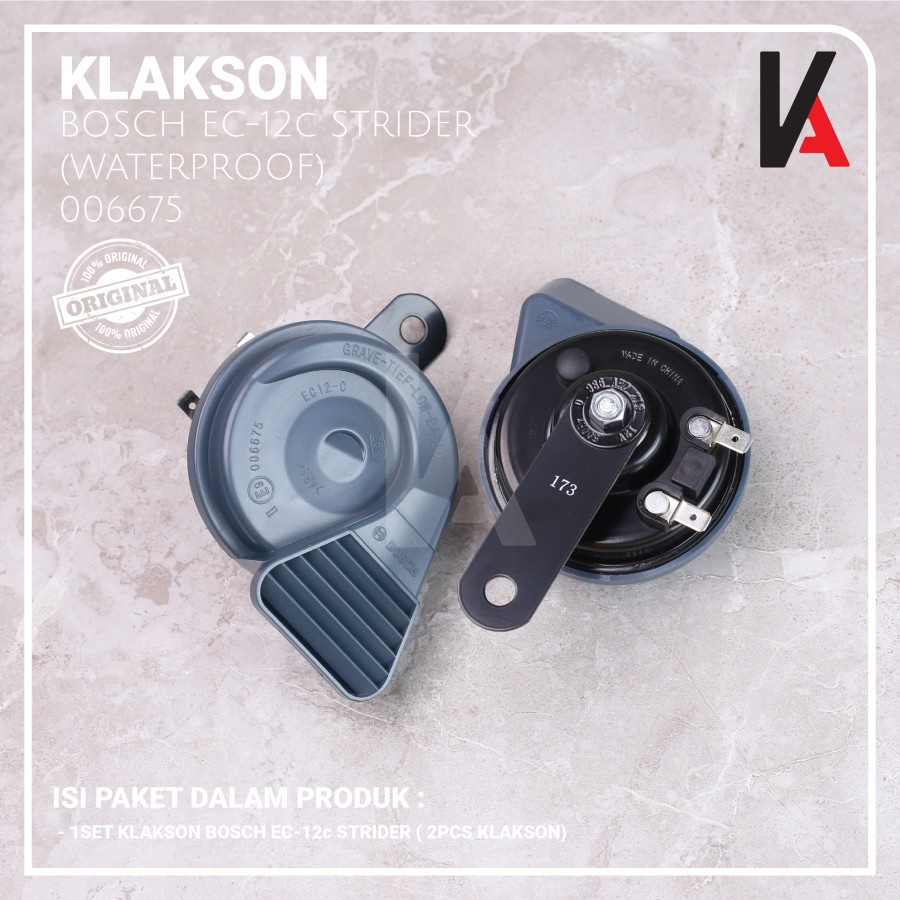 KLAKSON MOBIL MOTOR KEONG BOSCH STRIDER EC-12C WATERPROOF + KABEL RELAY SP - MX  XT