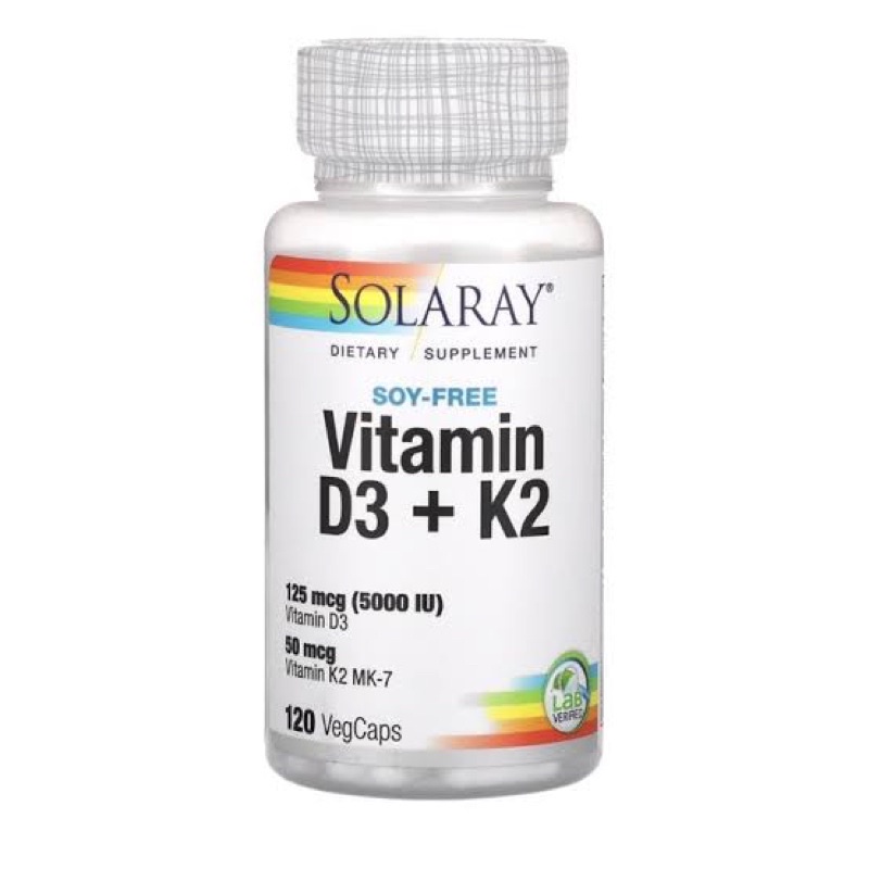 solaray vit D3 K2 5000iu 125mcg K2 MK 7 ori usa