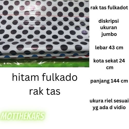 Rak tas fullkadot 5 kolom ritsleting / rak tas Gantung fill triplek