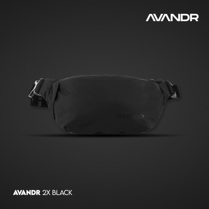 AVANDR 2X Black Matte Waist Bag Tas Pria Medium Waterproof Multifungsi